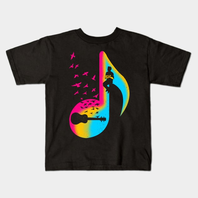 Music Ukulele Player Kids T-Shirt by barmalisiRTB
